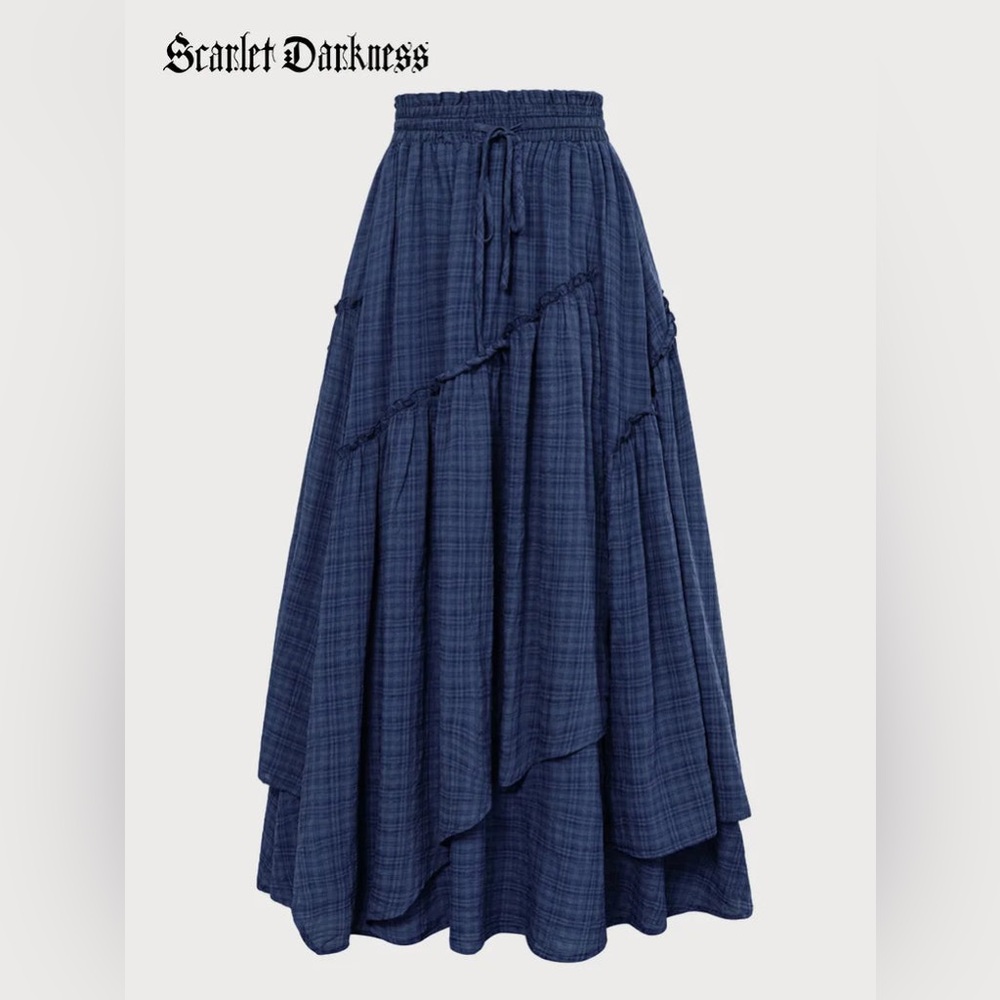 Scarlet darkness plaid maxi skirt medium NWTs